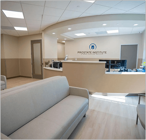 Men's Health Institute reception and waiting area in Irvine, CA